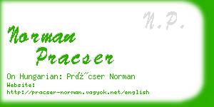 norman pracser business card